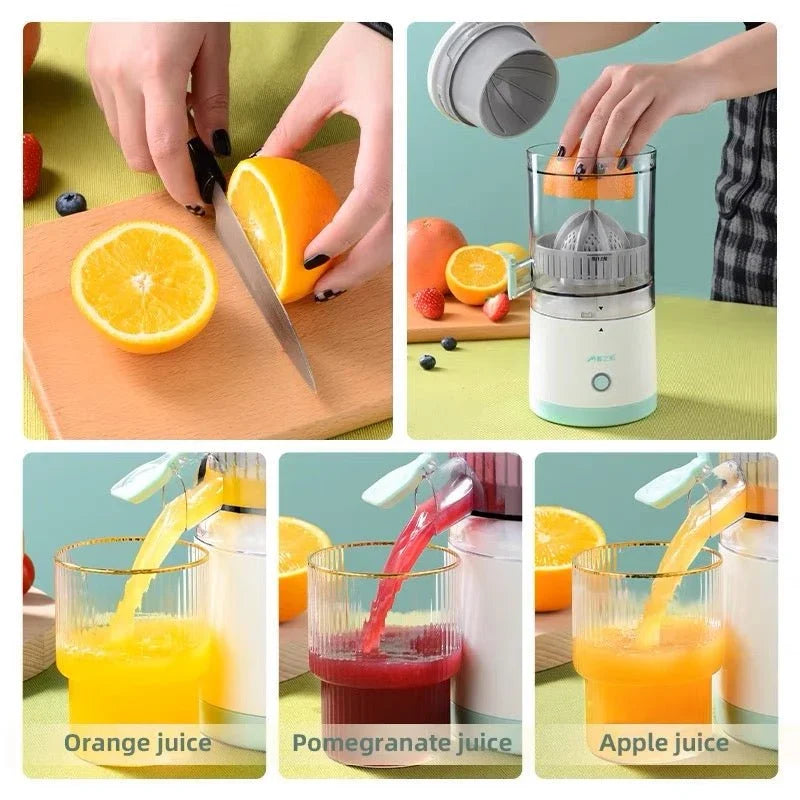 CSSV FILE Denx automatic fruit juicer with stainless steel feeding tube and clear juice container for fresh, quick juice extraction