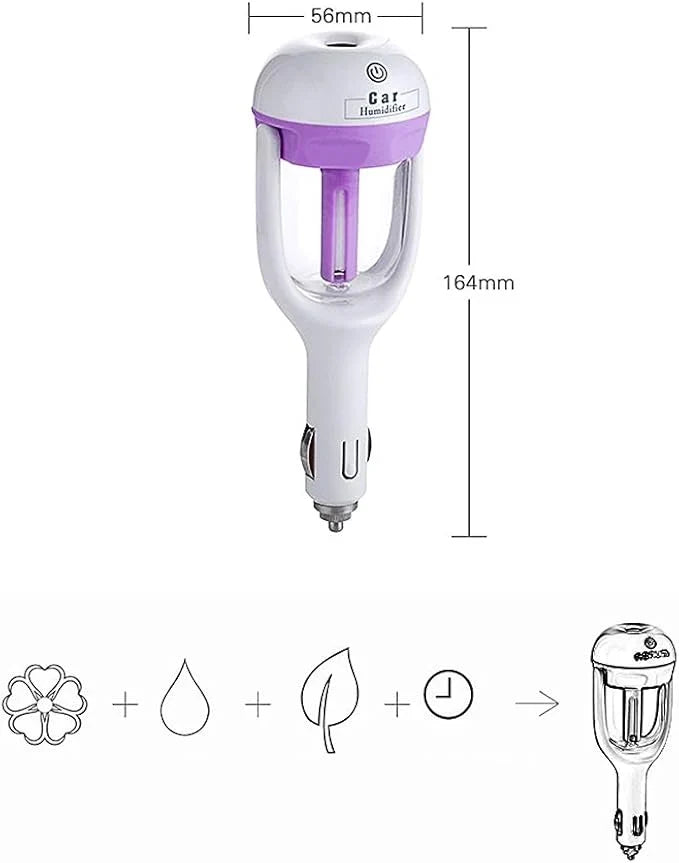 CSSV FILE Nanum Car Humidifier Diffuser shown in black, compact design with adjustable airflow for soothing moisture in vehicles.
