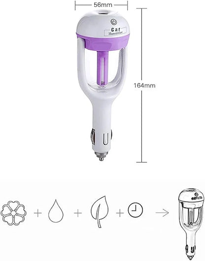 CSSV FILE Nanum Car Humidifier Diffuser shown in black, compact design with adjustable airflow for soothing moisture in vehicles.