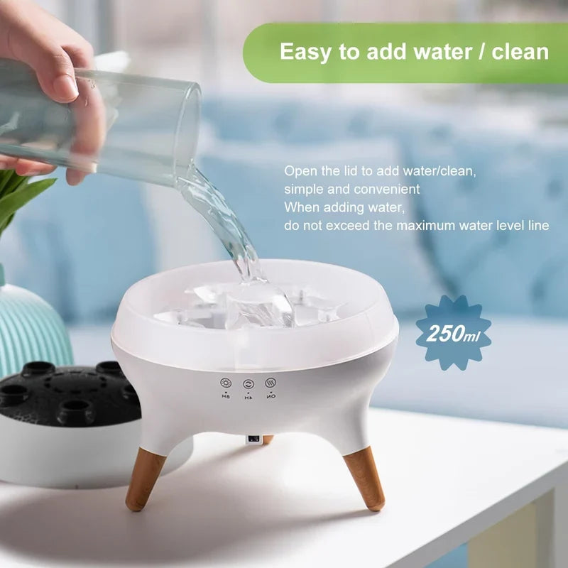 CSSV FILE Jellyfish Aroma Diffuser with sleek design, showcasing the diffuser's glass body and integrated LED lighting.