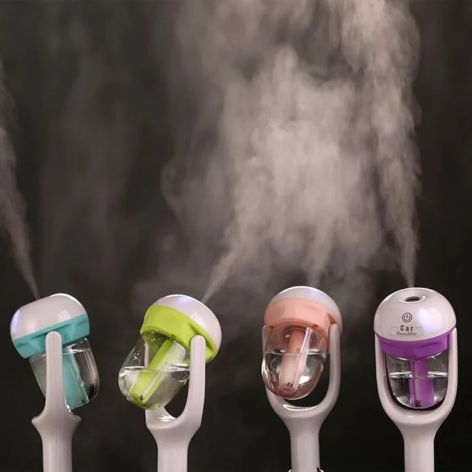CSSV FILE Nanum Car Humidifier Diffuser showing compact design and adjustable nozzle for air aroma diffusion.