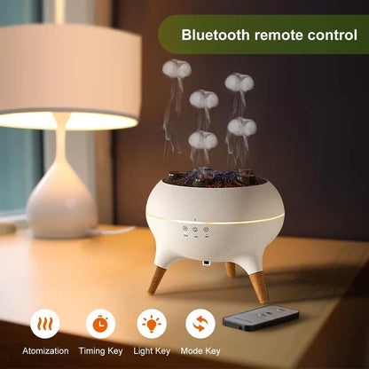CSSV FILE Jellyfish Aroma Diffuser emitting mist and light, designed for home fragrance and relaxation.