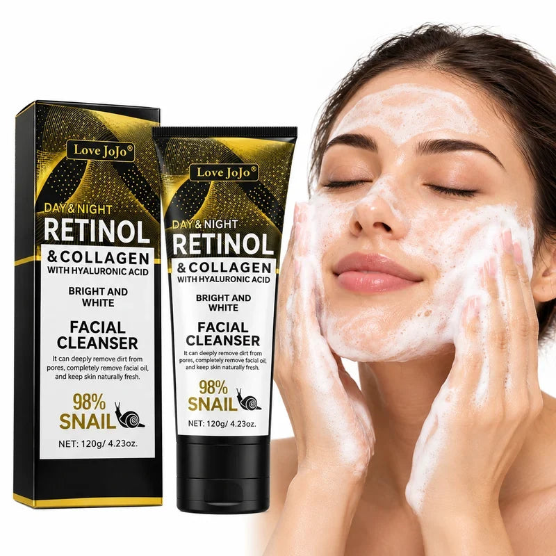 CSSV FILE Retinol Collagen Facial Cleanser in a sleek bottle, designed for gentle skincare and collagen boost.