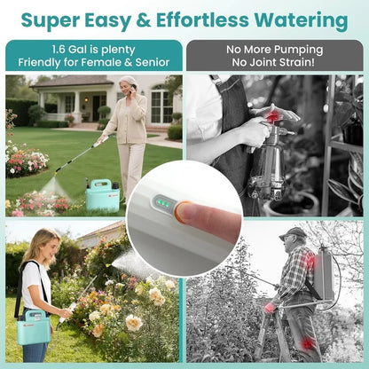 CSSV FILE 6L electric garden sprayer with ergonomic handle and nozzle, ideal for watering and garden treatment.