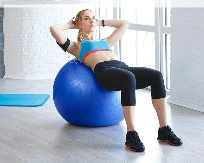 CSSV FILE Lordex gym ball for fitness, large blue exercise ball on a plain background, ideal for core workouts and stability training.
