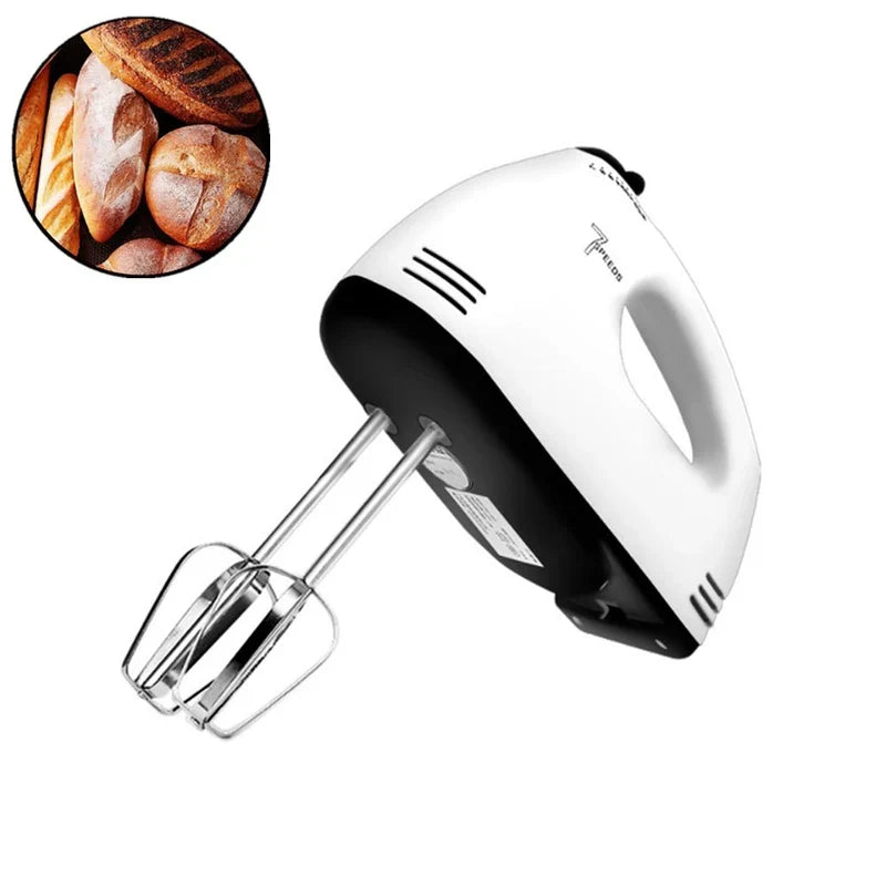 CSSV FILE Super Hand Mixer with stainless steel beaters, compact design, ideal for quick baking and mixing tasks.